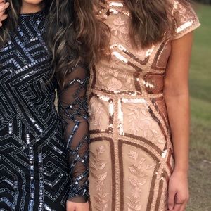 rose gold sequence dress